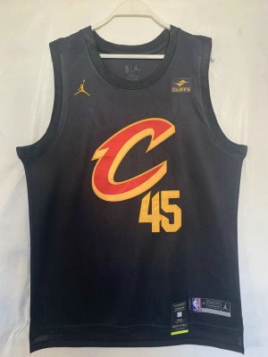 Maillot de Basket #45 Mitchell Cleveland Cavaliers 22-23 Noir Brodé